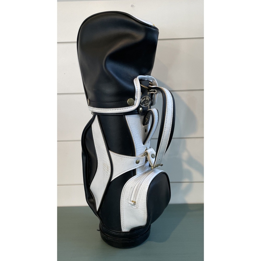 Vintage Sport Chief Mini Golf Bag Black White Carry Bag Retro Utensil Holder